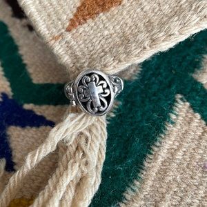 Sterling Locket Cross Ring